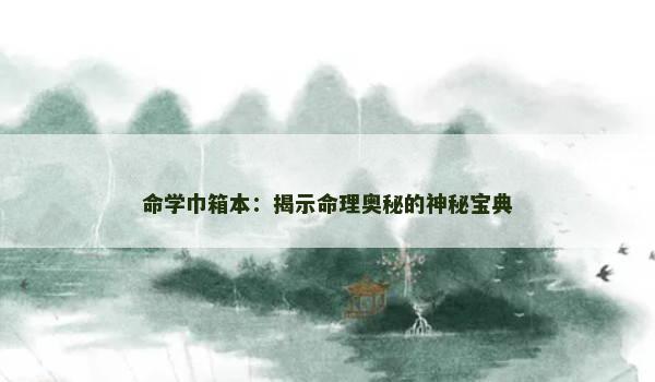 命学巾箱本：揭示命理奥秘的神秘宝典