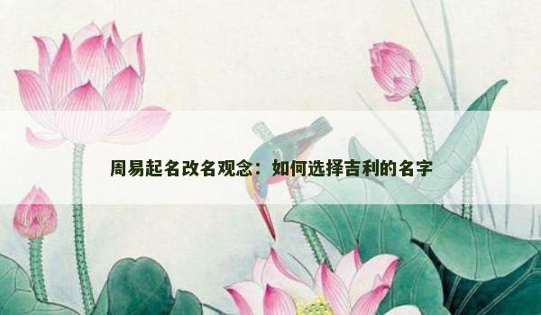 周易起名改名观念：如何选择吉利的名字