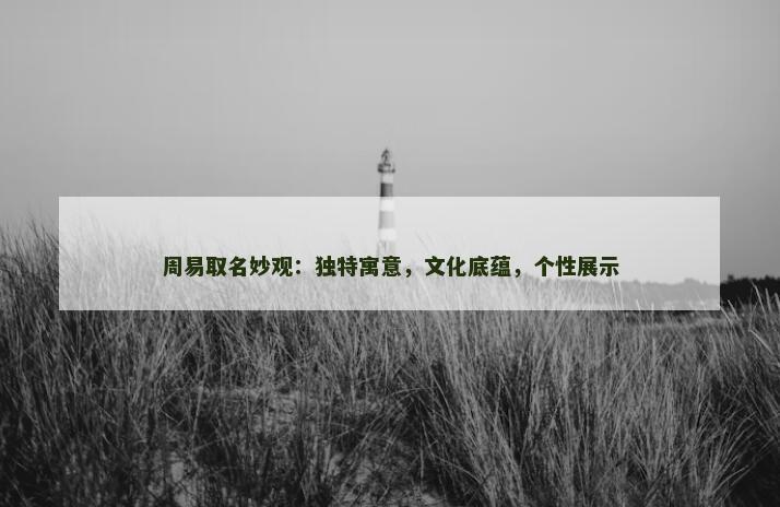 周易取名妙观：独特寓意，文化底蕴，个性展示